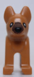 Lego Dog Alsatian German Shepherd Puppy with Dark Brown Muzzle Black Eyes