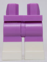 Lego Medium Lavender Hips and Legs with White Boots and 4 White Squares on Side