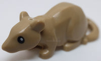 Lego Dark Tan Rat Mouse with Black Eyes Pattern