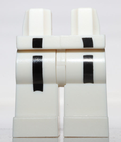 Lego White Minifig Legs with Hips Black Belt Karate Pattern