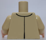 Lego Tan Torso Suit Jacket White Shirt Dark Red Tie with Squares Pattern