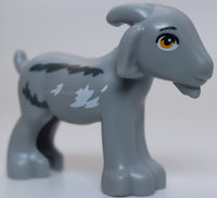 Lego Goat Friends with Bright Light Orange Eyes Black Eyebrows  Fur Pattern