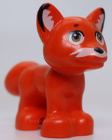 Lego Fox Friends Elves Black Nose Dark Tan Eyes White Face Ears Tail Pattern