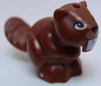 Lego Reddish Brown Beaver Animal Nougat Eyes Medium Nougat Muzzle White Teeth