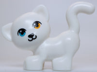Lego Cat Standing Looking Left Bright Light Orange Left Eye Medium Azure Eye