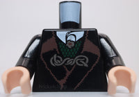 Lego Black Harry Potter Jacket with Dark Green Vest and Silver Fastener Pattern