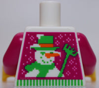 Lego White Magenta Knit Fair Isle Holiday Sweater Bright Green Christmas Tree
