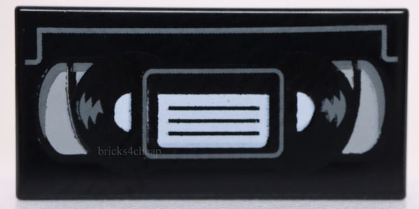 Lego 2x Black Tile Video Cassette VHS Tape