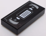 Lego 2x Black Tile Video Cassette VHS Tape