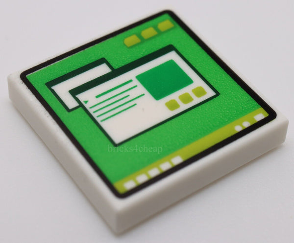 Lego 2x Tile Decorated 2 x 2 with Computer Monitor Pattern 3
