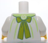 Lego Torso Female Dress Yellowish Green Corset Lime Laces and Bow Neck Pattern