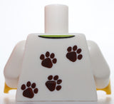 Lego Torso Shirt Lime Collar Medium Nougat Dog Head Red Heart Dark Brown Paws