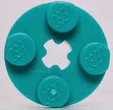 Lego 20x Dark Turquoise Plate Round 2 x 2 with Axle Hole