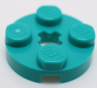 Lego 20x Dark Turquoise Plate Round 2 x 2 with Axle Hole