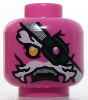 Lego Alien Bushy White Eyebrow Moustache Yellow Eye Dark Green Eye Patch Angry