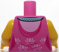 Lego Female Dress Magenta Bright Pink Flowers Metallic Light Blue Snake Collar
