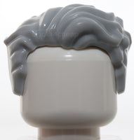 Lego Light Bluish Gray Minifig Hair Swept Left Tousled with Slight Widow's Peak
