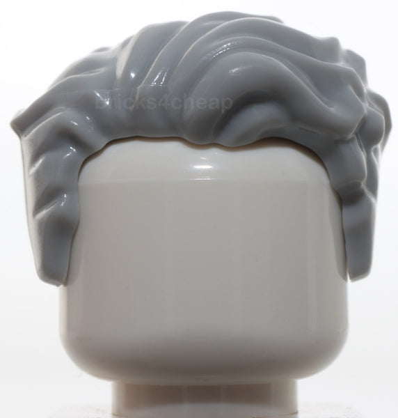 Lego Light Bluish Gray Minifig Hair Swept Left Tousled with Slight Widow's Peak