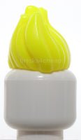 Lego Neon Yellow Minifigure Hair Mohawk Wide and Wavy