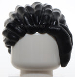 Lego Black Minifig Hair Dreadlocks Parted Bangs Swept Back Left Short Ponytail