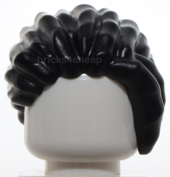 Lego Black Minifig Hair Dreadlocks Parted Bangs Swept Back Left Short Ponytail