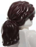 Lego Dark Brown Hair Female Tousled with Long Loose Ponytail Hole on Top