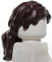 Lego Dark Brown Hair Female Tousled with Long Loose Ponytail Hole on Top