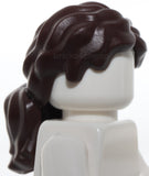 Lego Dark Brown Hair Female Tousled with Long Loose Ponytail Hole on Top