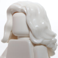 Lego White Minifigure Hair Female Mid Length Wavy