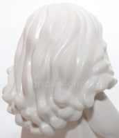 Lego White Minifigure Hair Female Mid Length Wavy