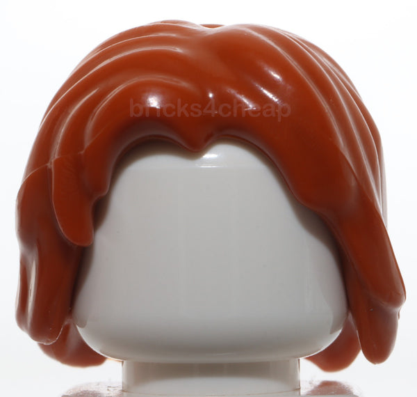 Lego Dark Orange Minifigure Hair Mid Length Tousled with Center Part