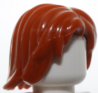 Lego Dark Orange Minifigure Hair Mid Length Tousled with Center Part