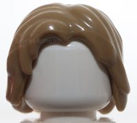 Lego Dark Tan Minifigure Hair Mid Length Tousled with Center Part