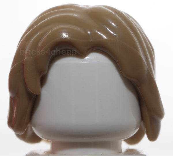 Lego Dark Tan Minifigure Hair Mid Length Tousled with Center Part