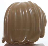 Lego Dark Tan Minifigure Hair Mid Length Tousled with Center Part