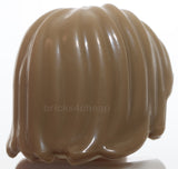Lego Dark Tan Minifigure Hair Mid Length Tousled with Center Part
