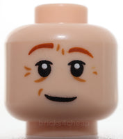 Lego Head Dual Sided Dark Orange Eyebrows Medium Nougat Wrinkles Smile Frown