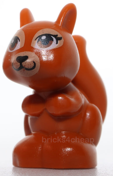 Lego Squirrel Friends Style Black Reddish Brown White Eyes Black Eyelashes