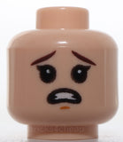 Lego Head Child Dark Brown Eyebrows Medium Nougat Chin Dimple Grin Scared