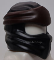 Lego Minifig Headgear Ninjago Wrap Type 4 Molded Dark Brown Headband
