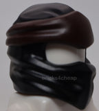 Lego Minifig Headgear Ninjago Wrap Type 4 Molded Dark Brown Headband