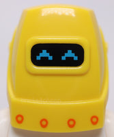 Lego Headgear Helmet Welding with Dark Azure Pixelated Eyes Orange Rivets