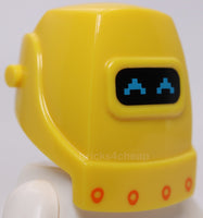Lego Headgear Helmet Welding with Dark Azure Pixelated Eyes Orange Rivets