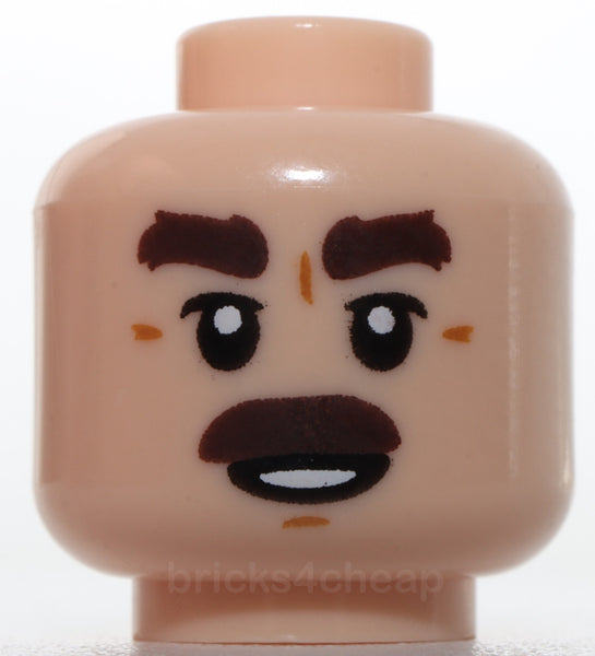 Lego Dark Brown Thick Eyebrows Moustache Upper Eyelids Medium Nougat Chin Dimple