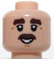 Lego Dark Brown Thick Eyebrows Moustache Upper Eyelids Medium Nougat Chin Dimple