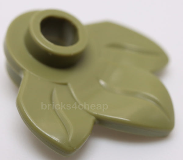 Lego 20x Olive Green Plant Plate Round 1 x 1 with 3 Layered Leaves