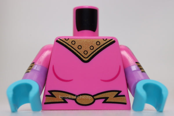 Lego Torso Female Uniform Gold Shoulder Armor Rivets and Belt Oval Buckle