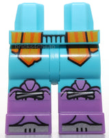Lego Hips and Legs with Molded Medium Lavender Boots Robe Ends and Silver Laces