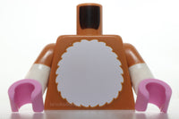 Lego Torso White Furry Chest and Tail on Back Pattern