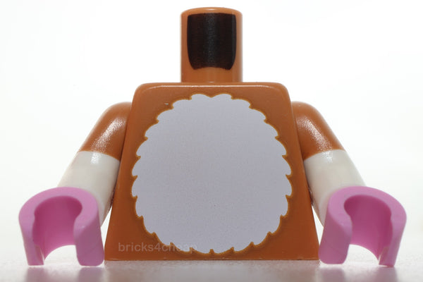 Lego Torso White Furry Chest and Tail on Back Pattern